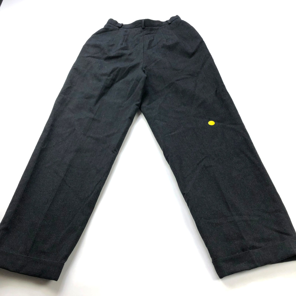 Talbots Vintage 4 (Fit 26W 28L) 100% Wool High Rise Dress Pants Gray HOLE